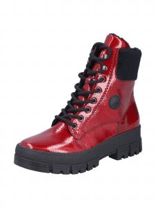 Rieker Красные ботинки на шнуровке