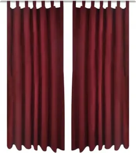 Шторы для мебели, атласные шторы, 2 шт., 140 x 225 см, темно-красные - Шторы и портьеры 130363 vidaXL