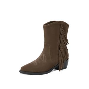 ELLE Ботильоны женские цвета мокко/черный