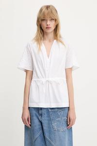 Блузка из хлопка Satoma Samsoe Samsoe, белый