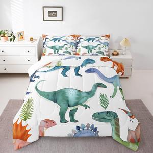 Erosebridal Комплект постельного белья Kid Dinosaur с ультрамилым принтом динозавров в акварельном стиле, Multi 9