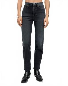 Джинсы-трубы в стиле семидесятых в оттенке «выцветший нуар» Redone, Washed Noir