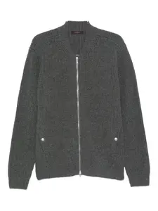 Кардиган на молнии в рубчик Zanone, серый