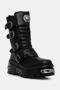 Рабочие кожаные ботинки Crust Negro Reactor Casco Toberas New Rock, черный