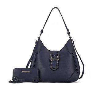 Женская сумка через плечо Juliette из веганской кожи MKF Collection с подходящим кошельком от Mia K, 2 предмета, темно-синий