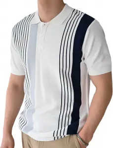 Мужская поло для гольфа с полосками и цветными блоками, короткий рукав, отложной воротник, дышащая