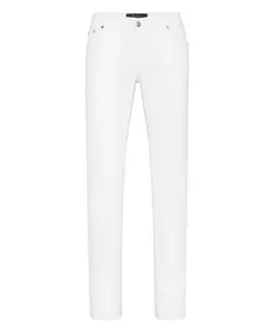 Джинсы прямого кроя с гербом Billionaire, белый