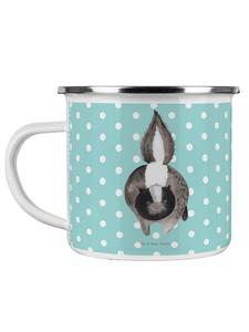Эмалированная кружка для кемпинга Атака скунса без специй, бирюзового пастельного цвета Mr. & Mrs. Panda