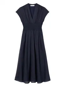 Платье миди в тонкую полоску Tory Burch, синий