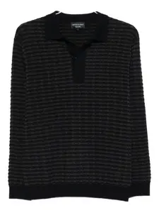 Текстурированная рубашка-поло EMPORIO ARMANI, синий