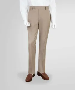 Классические брюки из полиэстера и хлопкового поплина с однотонной передней частью Brooks Brothers, цвет Beige