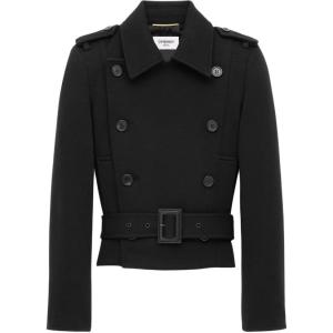 Двубортная куртка офицера SAINT LAURENT, черный