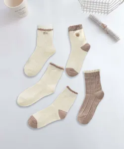 Девичьи носки из хлопковой смеси, набор из 5 пар Aimoha - Select -, цвет Chocolate