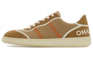 Низкие кроссовки с вышитым логотипом Ferragamo, camel
