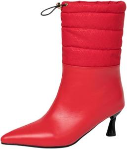 Женские короткие ботинки LYYSKY с каблуком 6 см. Пожалуйста, ознакомьтесь с таблицей размеров и описанием товара. Размеры: US2-US15 / EU32-EU48, Red(Pu)