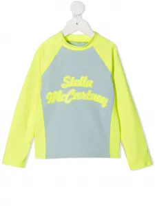 Топ с длинными рукавами и логотипом Stella McCartney Kids, синий