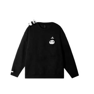 Adidas Толстовки LABEL унисекс, черные, с круглым вырезом, средней толщины