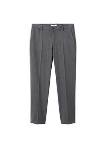 MANGO MAN Брюки 'Bologna' с зауженным кроем и складками в темно-сером цвете