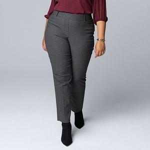 Прямые брюки slim straight с наклонными карманами plus size Simply Vera Vera Wang, Charcoal Texture