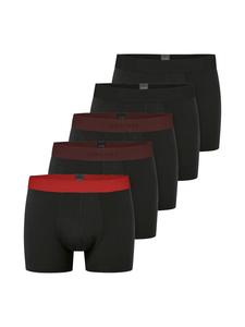 Schiesser Комплект из 5 боксерских трусов, черно-красные