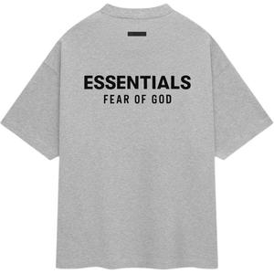 Футболка с круглым вырезом Fear Of God Essentials, светло-дымчато-серый/светло-серый меланж