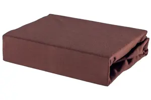 Простыня на резинке из 100% хлопкового трикотажа - 80х160 Шоколад Soft Dream