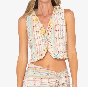 Леона укороченный жилет в разноцветном дизайне JBQ, мультиколор