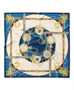 Moment in Time - Шелковый платок ручной работы для женщин Elizabetta, синий