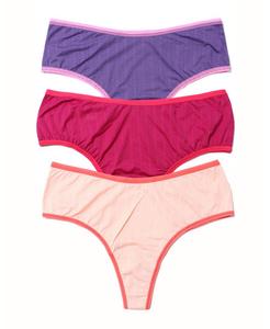 Женские трусики-стринги Move Calm с высокой посадкой, комплект из 3 штук Hanky Panky, AcaiBerrySweetSummerPlum