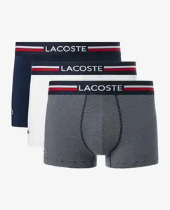 Упаковка из 3 трусов из эластичного хлопка с логотипом на поясе Lacoste, мультиколор