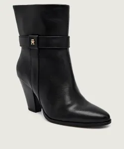 Кожаные ботильоны на блочном каблуке Tommy Hilfiger, черный