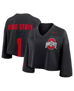 Женская черная укороченная сетчатая майка Ohio State Buckeyes Nike