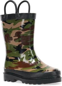 Детские резиновые сапоги Western Chief с ручками для надевания - премиальные водонепроницаемые сапоги для мальчиков и девочек, Camo