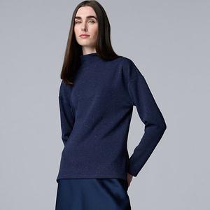 Женский водолазка с длинным рукавом Simply Vera Vera Wang, Liberty Navy