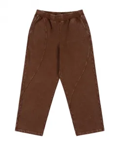 Коричневые брюки из французского махрового трикотажа с эффектом выцветания. Dime Mtl, коричневый