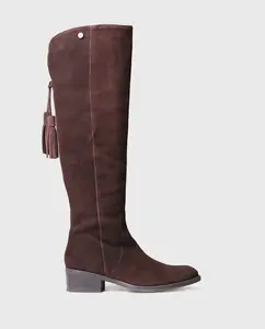 Женские замшевые сапоги на каблуке с застежкой-молнией Toni Pons, коричневый