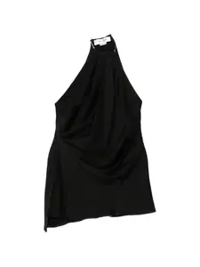 Драпированный топ с воротником-хомутом Victoria Beckham, черный