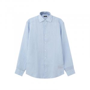 Zegna рубашка с длинными рукавами на пуговицах Ermenegildo Zegna, синий