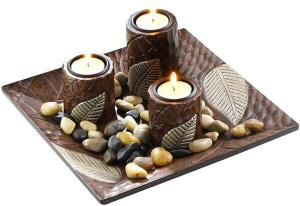 Подсвечник Kobolo TEALGHTDEC3Q, коричневый