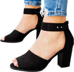 Женские сандалии ZBYY с ремешком на щиколотке, летние замшевые с открытым носком, на низком массивном высоком каблуке, гладиаторские, сексуальные, вечерние туфли-сандалии