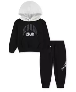 Мальчиковый комплект из 2 предметов Most Valuable Player Jumpman: флисовая толстовка с капюшоном и брюки Jordan, черный