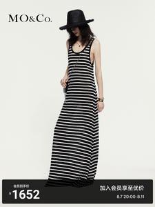 Льняное платье Moco ручной работы в полоску с потертостями, черно-белый