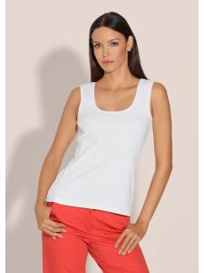 MADELEINE Белый ребристый топ без рукавов