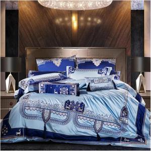 KYTGFH Комплект постельного белья из египетского хлопка жаккард с вышивкой