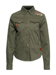 Функциональная рубашка Queen Kerosin Outdoor QK Adventure Gear - Расправь крылья в оливково-зеленом цвете Queen Kerosin