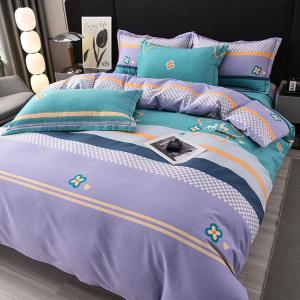 LUOLAI HOME Комплект постельного белья, 4 предмета, простыня, размер 150 см, пододеяльник 180x220 см, цвет Menghuan Xinglu Purple R