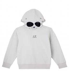 Толстовка с капюшоном из хлопкового флиса с изображением Google Lens C.P. Company Kids, London Grey