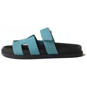 Шлепанцы женские Hermès, бирюзовый