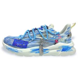 Erke Низкие повседневные туфли с противоскользящими и износостойкими свойствами, мужские, белые и синие