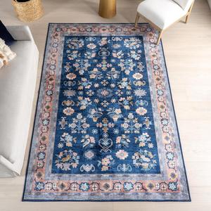 nuLOOM ковер 290 x 412 см с машинной стиркой, водонепроницаемой поверхностью, защитой от протеканий, противоскользящей основой и устойчивостью к пятнам для гостиной, спальни, кухни, столовой, цвет Verity Blue